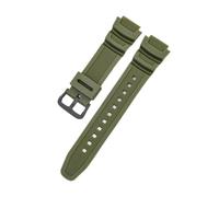 PIGLOLKINY Watch Strap 18mm For CASIO AE1200 / 1300 1000 W-219 Silicone Rubber Band Men's Wristband Bracelet Accessorie(Army Green B)