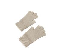 PIGLOLKINY Wool Mitt Exposed Fingertip Women's Gloves Winter Autumn Work Knitted For Women Fingerless Drive Mittens(Khaki)