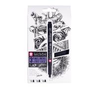 Sakura Pigma Micron Fineliners Set of 3 + Free Pen Case | Waterproof Black Ink, Assorted Sizes | Pens for Writing, Drawing & Journaling