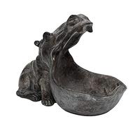 PIGMAMA Big Mouth Hippo Key Bowl Resin Hippo Figurine Key Storage Holder Desktop Candy Dish Organizer for Home Decoration Keys Phone Wallet Coin Jewelry Storage Green like-minded