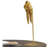 PIGMANA Parrot Sculpture Ornament | Couple Macaw Bird Perching On Table Top Stand | Resin Parrot Ornament, Decorative Animal Figurine for Home Decor