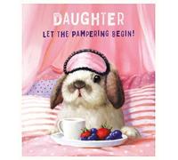 Pigment Daughter Funny Birthday Card - Bunny Rabbit with Breakfast In Bed - Eco-Friendly Productions