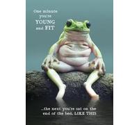 Pigment Funny Young and Fit Frog Birthday Card - Animal Photography Greeting Card, Green