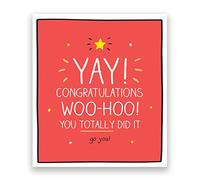 Pigment - Happy Jackson - Congratulations Card - Congratulations Woohoo - Orange Emboss Finish - FSC Certified - Made In The UK - 160 x 176