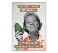 Pigment Productions Funny Birthday Card for Women - Calories Joke 'Celebrate Wisely' Retro Photo Style Image - Happy Birthday Card