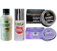 Pigmentation Care Combo - Mrittika Lepa 100g + Rose Skin Toner 100ml + Keshar Lepa 50g + Hingot Cleansing Lotion 120ml | Natural Brightening & Even Tone Kit