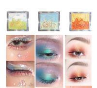 Pigmented Painting Eye Eyeshadow Palette Velvety Texture Long-Lasting Waterproof Makeup Glitter Blendable Pumpkin Pie, Matte Shimmer Eye Shadow Makeup for Halloween Party Daily (3 colors)