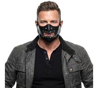 Pigmiss Cool Punk Masks Skull Punk Hannibal Leather Face Mask | Breathable Material Cosplay Half Face Halloween Leather Costume Prop