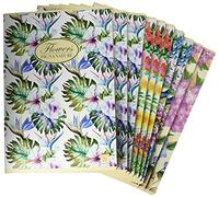 Pigna 02088361R Nature Flowers Notebook A4, Ruling 1R, Lines for Medium and Higher, Recycled Paper 80 g/m², Pack of 10