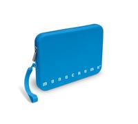 Pigna, Clutch Bag in Soft Silicone, Neon Monochrome, with Handle, Zipper, Colour Blue, Pack of 1