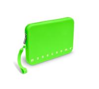 Pigna, Clutch Bag in Soft Silicone, Neon Monochrome, with Handle, Zipper, Green, Pack of 1