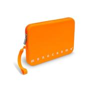 Pigna, Clutch Bag in Soft Silicone, Neon Monochrome, with Handle, Zipper, Orange Color, Pack of 1