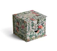 Pigna, Desk Organiser with Drawer, Natural Flowers Memo Holder, Elegant Flower Design, Ideal for Desk, Compact Organiser, Beige Background, Pack of 1