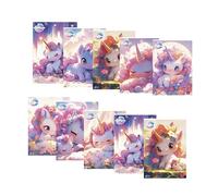 Pigna, Pack of 10 Maxi Notebooks A4, UNICORNS, Glitter Cover, 5 mm Squares