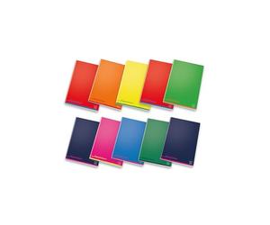 Pigna, PignaColours A5 Notebooks, 4M Interior, 4 mm Square, Without Margin, 80 g, Assorted Covers, 10