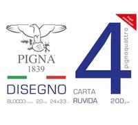 Pigna Pignaquattro 0220020Or Sketchbook 24 x 33 cm Rough Sheets, 200 Gr/M2 Weight, 20 Sheets, Multi-Colour