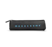Pigna, Tombolino Monochrome Black Pencil Case, Cylinder Shape, 20 x 6 x 6 cm, Black with Blue Logo, Individually Packaged