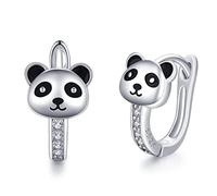 PigPandaLadybugfishOwlPet Paw Print Hoop s 925 Sterling Silver Small Animal Huggie Hoop s for Ears Panda Jewelry s for Women Girls Animal Lovers,