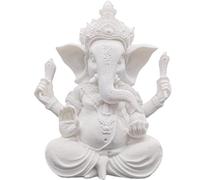 PIGPIGFLY Ganesh Buddha Statue,Indian Deity Statue,Decoration Living Room,Abstract Sculpture,Home Store Decoration,Modern Living Room Ornaments 3.7"(White)