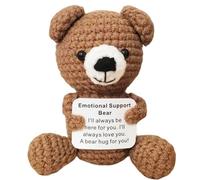 PIGPIGFLY Hug-a-Lumps Crochet Bear Doll with Lucky Charm Coin - Huggable Anxiety Relief Companion for Women,Exam Gifts,Pocket Hug,Good Luck Gifts