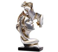 PIGPIGFLY Liebeskiss Statue, Abstract Sculpture, Decorative Figures, Decorative Living Room Modern for Standing, Abstract Sculpture Polyresin, Gift Idea (Champagne)