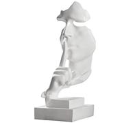PIGPIGFLY Silence Is Gold Statue, Shelf Decoration, Abstract Sculpture, Statue of the Silent, Modern Living Room Ornaments (White)