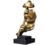 PIGPIGFLY Silence Is Gold Statue,Shelf Decorations,Decorative Figures,Statue of the Silent,Decoration Living Room,Abstract Sculpture,Home Store Decoration,Modern Living Room Ornaments（Gilt gold）