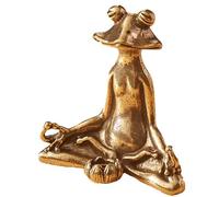PIGPIGFLY Small Brass Figurine, Retro Brass Mini Statue,Creative Cute Animal Crafts Figurine,Decoration(Frog)