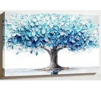 PIGPIGFLY Tree of Life Canvas Wall Art - 30x40cm Framed Colourful Abstract Painting, Spiritual Wall Decor for Living Room & Bedroom