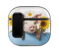 Pigs Fence Daisy Sunflower Slim Compatible with Airpods 4 Case Protective Hard Cover Skin