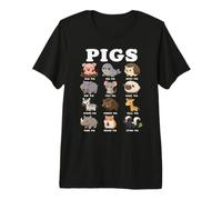Pigs Funny Animal Nicknames Cute Zoo Cartoon Chart Premium T-Shirt