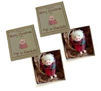 Pigs in Blankets Tree Decorations - Funny Pig in a Blanket Christmas Ornaments (2PCS)