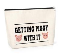 Pigs Lover Gift for Girl Women Piggy Makeup Bag Birthday Gift for Women Best Friend Sister Daughter Cute Pig Farm Animal Gift for Country Kids Friendship Gifts Travel Cosmetic Pouch