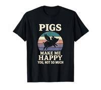 Pigs Make ME Happy - Funny Pig Lover Retro T-Shirt