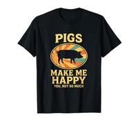 Pigs Make ME Happy - Funny Pig Lover Retro T-Shirt