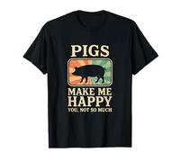 Pigs Make ME Happy - Funny Pig Lover Retro T-Shirt