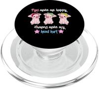 Pigs Make Me Happy Humans Make My Head Hurt Piglet PopSockets PopGrip for MagSafe
