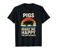 Pigs Make Me Happy - Pig Lover Retro Farm Funny T-Shirt