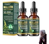 Piguiay Organic Lung Cleansing Mullein Leaf Extract Drops, Mullein Leaf Extract for Lungs, Cleanse and Respiratory Support, Natural Plant Extract, for Men & Women-1 fl oz (2 Bottle)