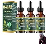 Piguiay Organic Lung Cleansing Mullein Leaf Extract Drops, Mullein Leaf Extract for Lungs, Cleanse and Respiratory Support, Natural Plant Extract, for Men & Women-1 fl oz (3 Bottle)
