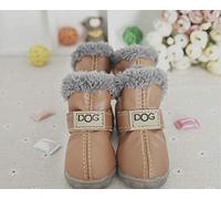 PIHAPPY Little Pet Waterpoof Winter Dog Boots Skidproof Soft Snow Winter Warm Anti-Slip Sole Paw Protectors Small Puppy Shoes 4PCS (XL, Brown)