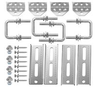 PIHIL 4 PCS 8" Galvanized Swivel Top Bunk Bracket Kit Boat Trailer Guides with Hardware for 3"x3",2"x3",1.5"x3" Boat Trailer Crossmember, Boat Trailer Bunk Brackets & Square U-Bolts
