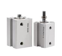 PIHWGUVD 1pcs Compact Thin Air Cylinder SDA16 20 25 32 mm Bore 5-60mm Double Action Aluminium Alloy Pneumatic(Stroke10mm,BORE 32mm)