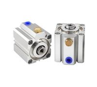 PIHWGUVD 1pcs SSA20 25 32 Compact Single-Acting Pneumatic Air Cylinder 5/10/20/30/40/50mm(Stroke 5mm,SSA25 (Bore 25mm))