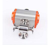 PIHWGUVD 51mm AT75 3 Way 304 Stainless Steel Sanitary Tri Clamp Ferrule T/L Type Pneumatic Ball Valve With Double Acting Cylinder 1Pcs(L Type)