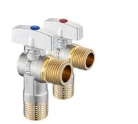 PIHWGUVD Water Shut Off Valve With Handle Universal Flow Control Hot/Cold Turn Angle Stop Bathroom Accessroies 1Pcs(B copper)