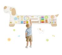 PIIKAGO Wooden Dog Wall Busy Board Panels, Sensory Wall Busy Board for Toddlers 1-3, Montessori Learning Activity Center, Educational Toys for for Kids Room, Preschool & Daycare