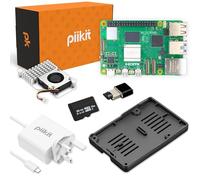 PiiKit Starter Kit for Raspberry Pi 5 2 GB - Server Edition | 32 GB MicroSD Card | 27 W Power Supply | Active Cooler | Silicone Bumper