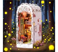 PIIMNT Book Nook Kit, Booknook, Miniature House Build Yourself, Miniature House, Nook Book, DIY Dollhouse Wooden House with LED Light, Sunshine Town Book Nook (Flower House)
