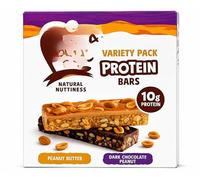 Piip & Nutt Variety Pack Protein Bars - 10g Protein | Natural Nuttiness | Peanut Butter & Dark Chocolate Peanut | NAEM